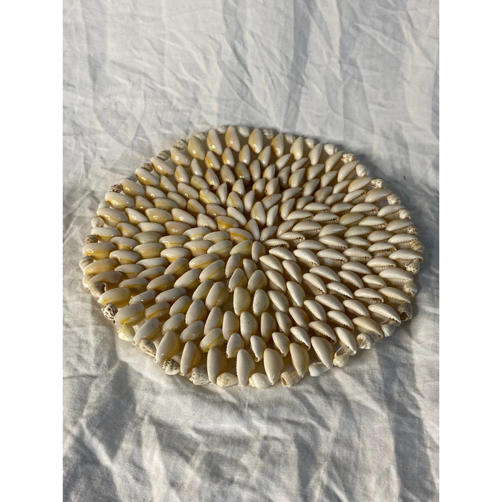 Cowrie Doily Coaster Sea She’ll Tiki Bar Beach Decor 6” x 6”